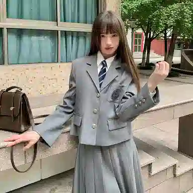 东鲸岁时记 学院风日系纯色百褶裙中长款休闲长裙 女款 灰色