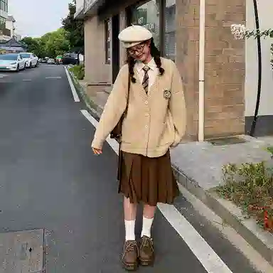 东鲸岁时记 学院风格雷系纯色中长款伯克利百褶裙休闲长裙 女款 灰色裙