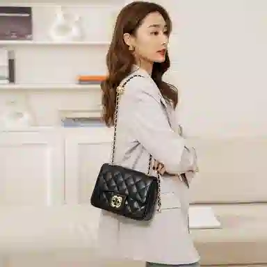 Oldman Head Casual Leather Shoulder Bag Black