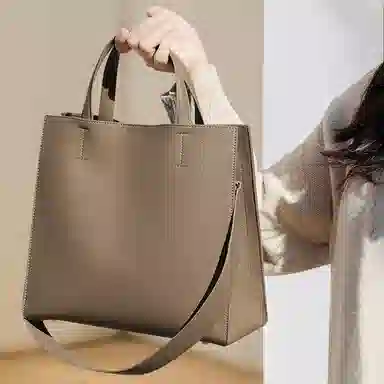 老人头 通勤简约慵懒软皮 牛皮配合成革 单肩包 女 多色