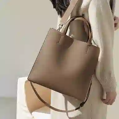 老人头 通勤简约慵懒软皮 牛皮配合成革 单肩包 女 多色