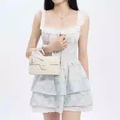 老人头 小众设计高级感菱格 聚氨酯拼合成革 手提包 女款 樱花粉