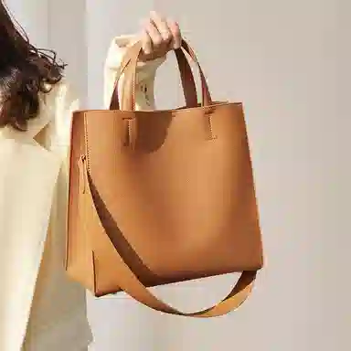 老人头 通勤简约慵懒软皮 牛皮配合成革 单肩包 女 多色