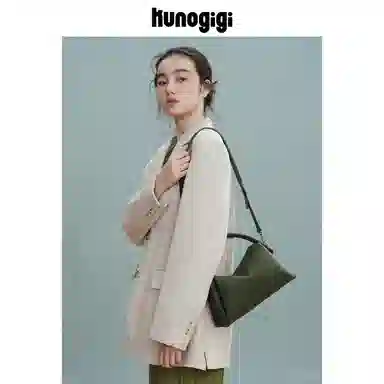 古良吉吉 烟盒枕头包 牛皮拼合成革 单肩斜挎包 女款