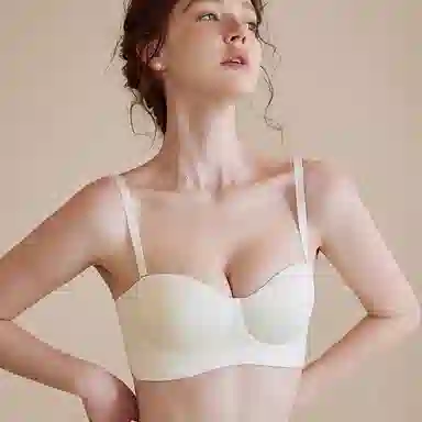 内在密码 小胸聚拢显大无痕内衣女隐形防滑可拆卸双肩带无钢圈收副乳防下垂文胸 两件装