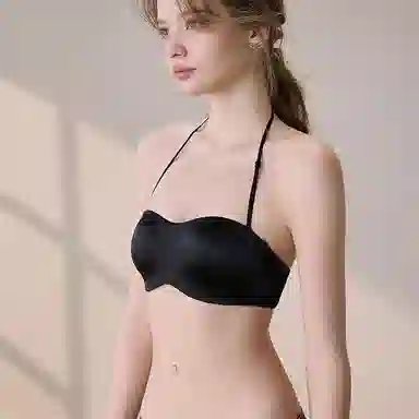 内在密码 挂脖美背抹胸小胸聚拢不空杯无痕无钢圈缎面防走光文胸 女款