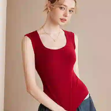 内在密码 宽肩带方领内搭外穿无痕修身遮副乳防走光百搭背心 女款