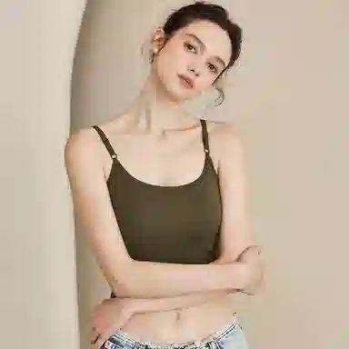 内在密码 背心免穿文胸一体式薄款外穿短款无痕小吊带胸垫露脐性感美背内衣