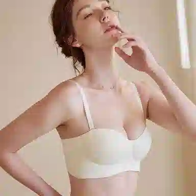 内在密码 小胸聚拢显大无痕内衣女隐形防滑可拆卸双肩带无钢圈收副乳防下垂文胸 两件装