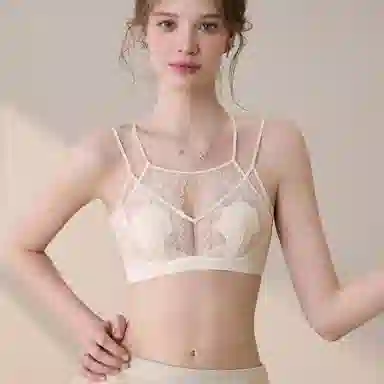 内在密码 蕾丝超薄款透气大胸显小法式上托性感交叉美背文胸 女款