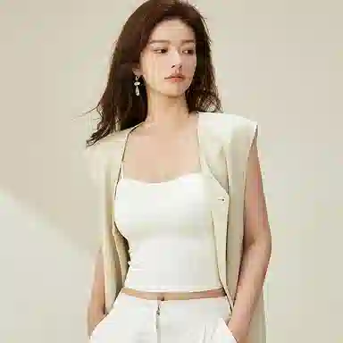 内在密码细吊带背心女单穿内搭美背打底自带胸垫免穿文胸一体外穿防走光内衣