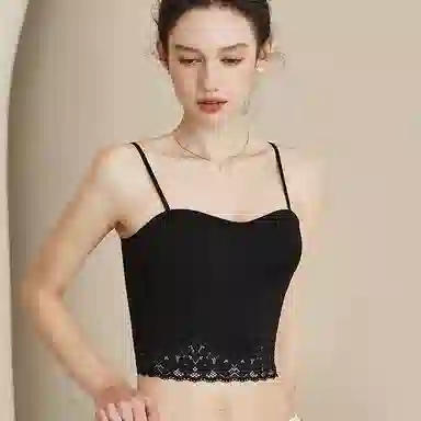 内在密码 蕾丝抹胸背心女带胸垫一体式免穿文胸美背内衣薄款纯欲百搭性感小吊带