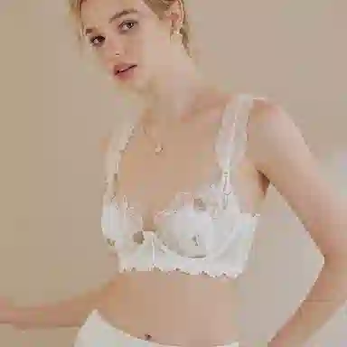 内在密码 夏季薄款显小胸碎花蕾丝法式兔耳软钢圈性感纯欲内衣女款