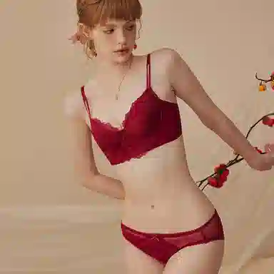 内在密码 薄款大胸显小本命年性感聚拢内衣裤套装 女款