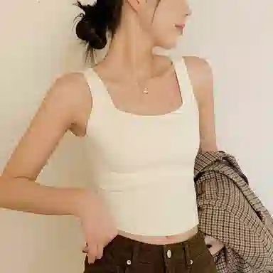 内在密码 蚕丝保暖吊带女美拉德高级简约穿搭带胸垫显瘦修身打底上衣