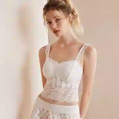 内在密码 蕾丝抹胸内搭带胸垫性感防走光美背背心 女款
