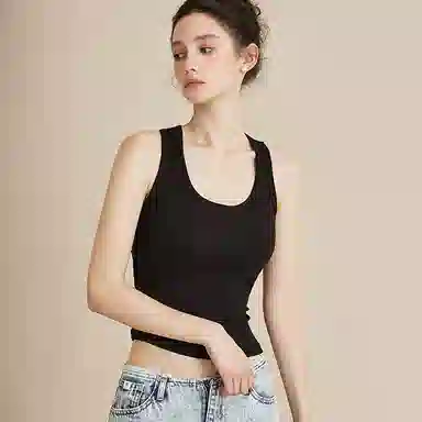 内在密码 工字背心女免穿文胸薄款带胸垫内搭宽肩带螺旋纹显瘦运动瑜伽吊带