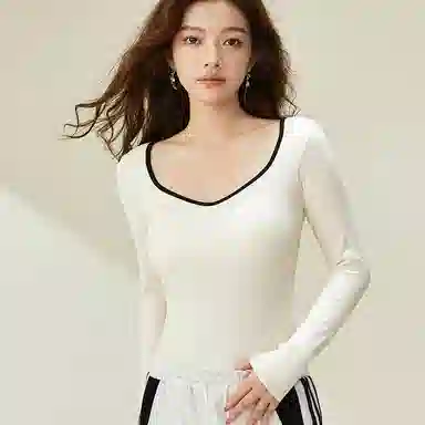 内在密码 赫本领保暖内衣女秋冬免穿文胸聚拢内搭外穿打底衫上衣 女款