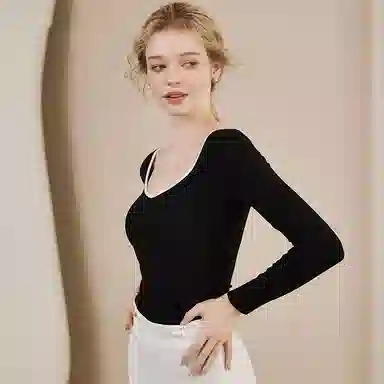 内在密码 纯色百搭修身内搭长袖针织衫 女款