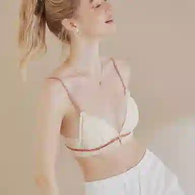 内在密码 前扣美背女士低胸薄款小胸专属性感纯欲蕾丝法式三角杯内衣裤套装 女款