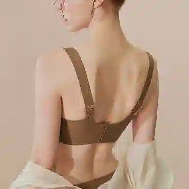 内在密码 大胸显小胸薄款无痕收副乳调整型文胸抗菌裆内裤内衣裤套装 女款