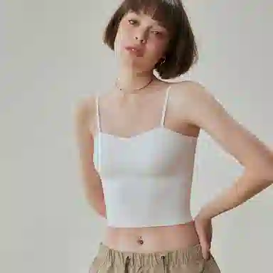 内在密码 交叉美背文胸一体式背心内衣百搭无痕小吊带胸垫夏薄款内搭显瘦裹胸防走光