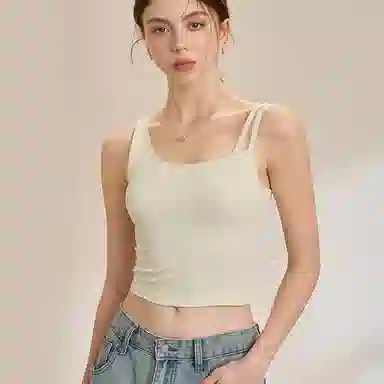 内在密码 薄款胸垫一体透气舒适无痕斜肩不对称轻运动吊带 女款