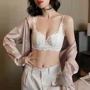 内在密码透气超薄内衣女蕾丝兔耳朵防下垂聚拢胸大显胸小文胸