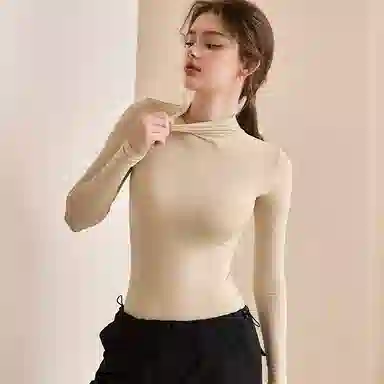 内在密码 纯色高领舒适修身肌底衣长袖保暖上装 女款