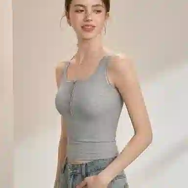 内在密码 方领带胸垫可外穿辣妹打底修身显瘦内搭背心 女款