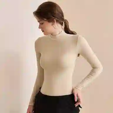 内在密码 纯色高领舒适修身肌底衣长袖保暖上装 女款