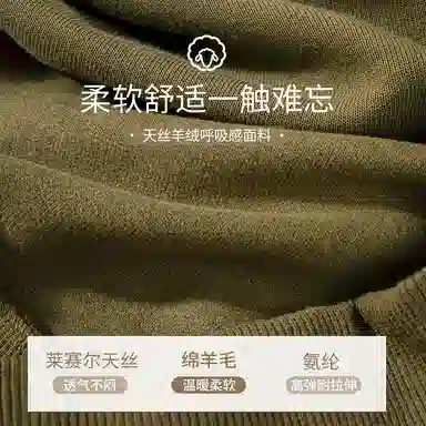 内在密码 外穿宽松版套头圆领上衣女羊毛加绒秋冬打底厚款长袖纯色卫衣保暖上装 女款