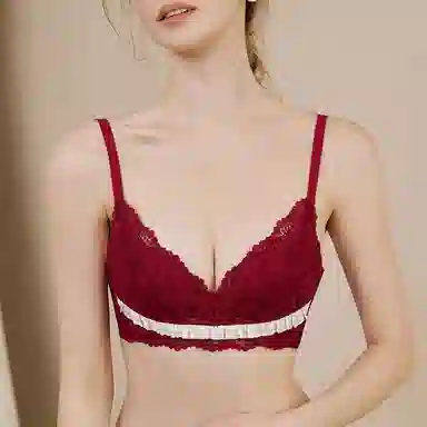 内在密码 红色内衣内裤本命年女小胸聚拢显大上托平胸专用性感蕾丝结婚新娘文胸套装