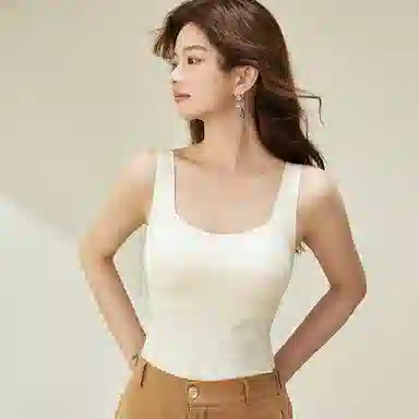 内在密码吊带背心式秋冬免穿文胸内衣女无痕内搭打底带胸垫螺纹方领美背