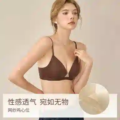 内在密码 法式无痕内衣女小胸聚拢无钢圈上托防下垂一片式三角杯舒适文胸罩 女款