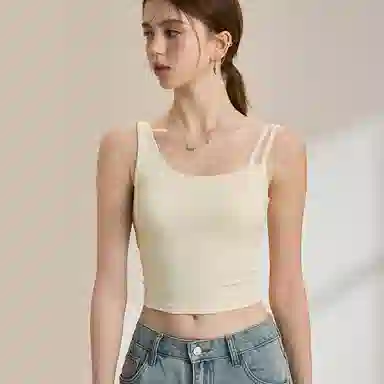 内在密码 薄款胸垫一体透气舒适无痕斜肩不对称轻运动吊带 女款