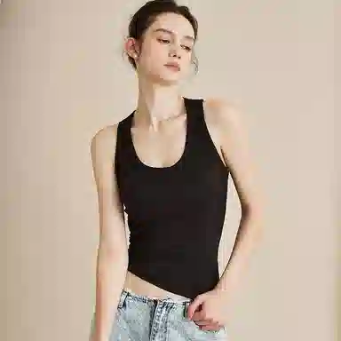 内在密码 工字背心女免穿文胸薄款带胸垫内搭宽肩带螺旋纹显瘦运动瑜伽吊带