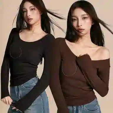 内在密码 带胸垫加绒大圆领内搭外穿显瘦打底衣秋冬保暖内衣 女款