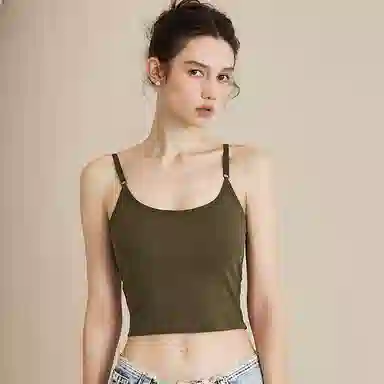 内在密码 背心免穿文胸一体式薄款外穿短款无痕小吊带胸垫露脐性感美背内衣