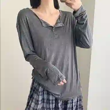 内在密码 冰丝垂感薄款防晒罩衫薄纱慵懒感宽松长袖打底衣 女款