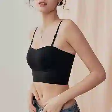 内在密码 小胸聚拢交叉美背内衣女背心吊带一体式文胸薄款无痕运动文胸