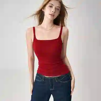 内在密码 蚕丝方领自带胸垫显瘦百搭吊带 女款