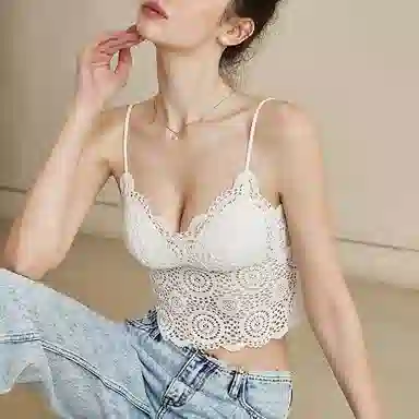 内在密码 美背背心一体式内衣女夏季薄款性感法式带胸垫免穿文胸罩蕾丝显瘦纯欲性感内搭外穿吊带