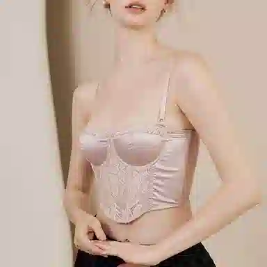 内在密码 半杯内衣女二分之一法式性感浪漫鱼骨蕾丝胸衣小胸聚拢塑型显瘦内搭小吊带