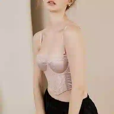 内在密码 半杯内衣女二分之一法式性感浪漫鱼骨蕾丝胸衣小胸聚拢塑型显瘦内搭小吊带