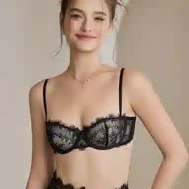 内在密码 蕾丝半杯薄款大胸显小胸聚拢法式低胸性感软钢圈上托文胸 女款