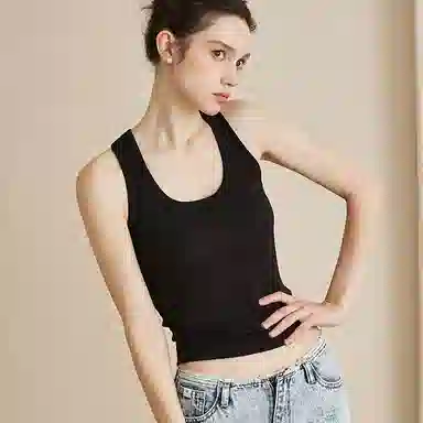 内在密码 工字背心女免穿文胸薄款带胸垫内搭宽肩带螺旋纹显瘦运动瑜伽吊带