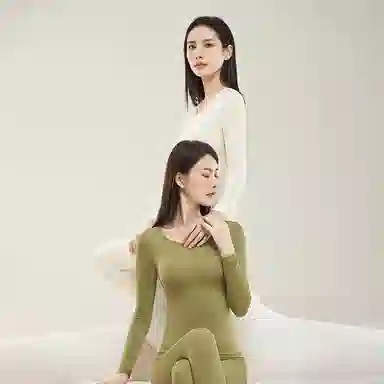 内在密码 玻尿酸升级版玻色因美肤衣防静电锁温保暖润肤超薄弹力大修身显瘦大码女秋衣保暖上装 女款