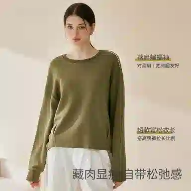 内在密码 外穿宽松版套头圆领上衣女羊毛加绒秋冬打底厚款长袖纯色卫衣保暖上装 女款