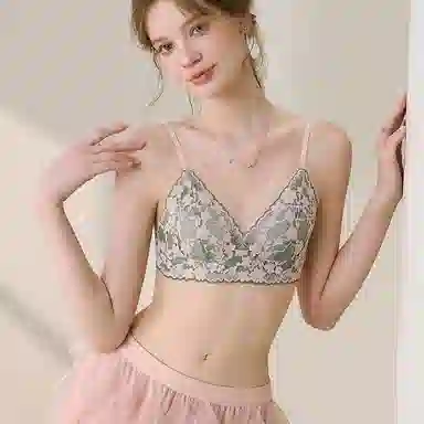 内在密码 法式蕾丝美背透气不凸点内衣植物花卉文胸 女款